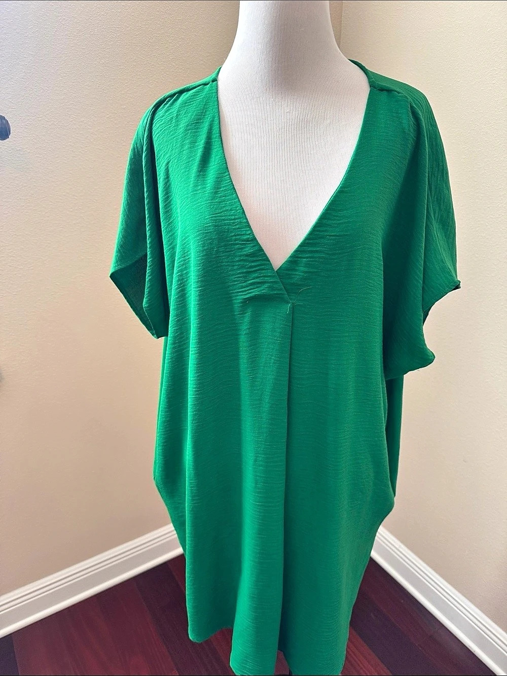 Green V-Neck Tunic